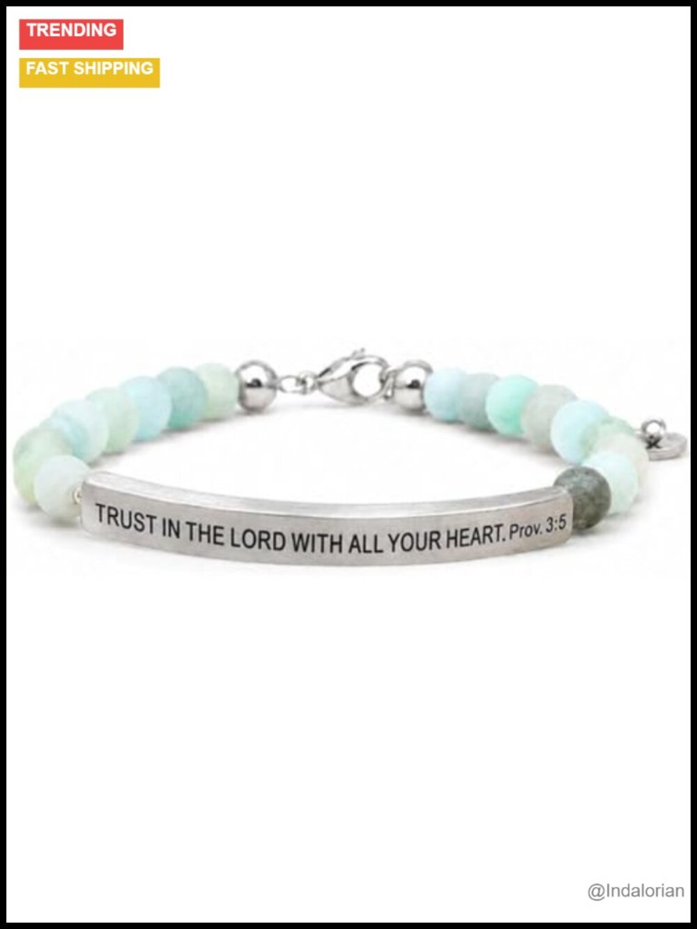 Faith-Based Inspirational Stretch Bracelet Natural Amazonite